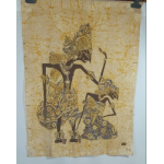 Batik doek met afbeelding Wayangpoppen, gemerkt MUR